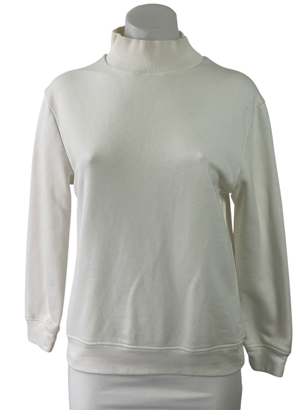 Varley White Mock Neck Cutout Open Back Long Sleeve Pullover Sweater Top Size S